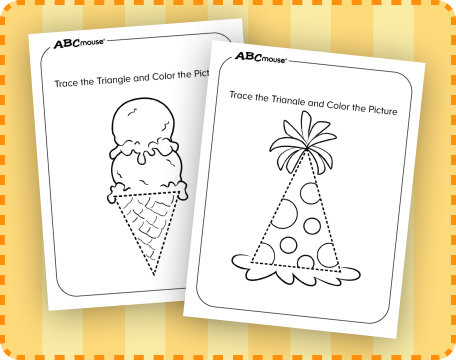 Free printable triangle coloring pages for kids from ABCmouse.com. 