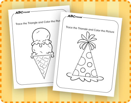 Free printable triangle coloring pages from ABCmouse.com. 