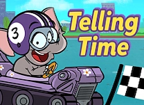 An icon for the Crazy Race: Telling Time game on ABCmouse.com. 