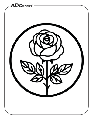 Free printable rose coloring page for kids from ABCmouse.com. 