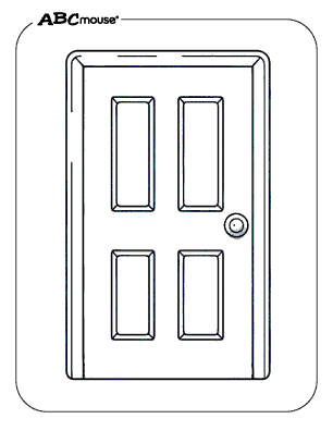 Free printable rectangle door coloring page from ABCmouse.com. 