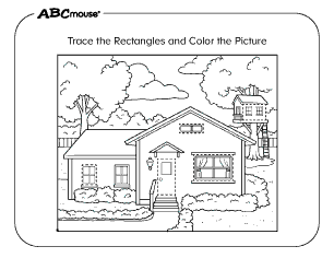 Free printable rectangle house coloring page from ABCmouse.com. 