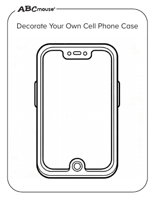 Free printable rectangle phone case coloring page from ABCmouse.com. 