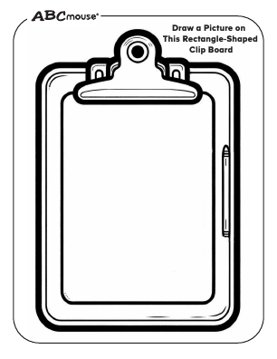 Free printable rectangle clip board coloring page from ABCmouse.com. 