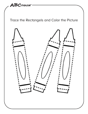 Free printable rectangle crayons coloring page from ABCmouse.com. 