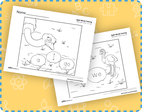 Free printable Pre-K Sight word tracing worksheets for kids from ABCmouse.com. 