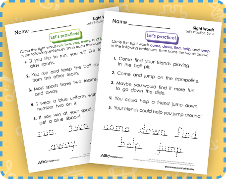 Free printable Pre-K Sight word practice worksheets for kids from ABCmouse.com. 