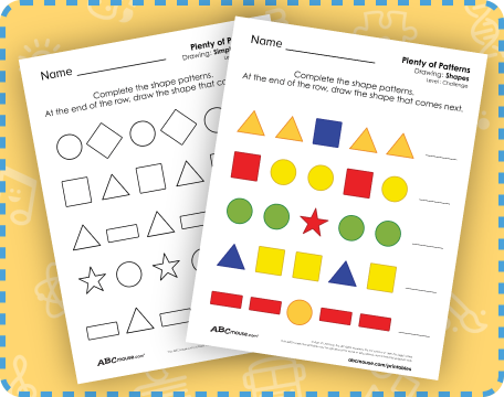 Free printable pattern worksheets for kindergarten children from ABCmouse.com. 