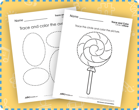 Free printable shape tracing worksheets for kids from ABCmouse.com. 