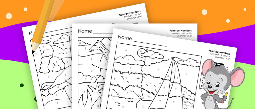 Color-by-Number Worksheets for Kindergarten