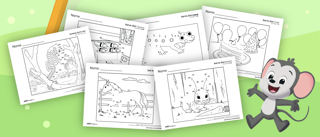 Free printable dot-to-dot worksheets for kids from ABCmouse.com.