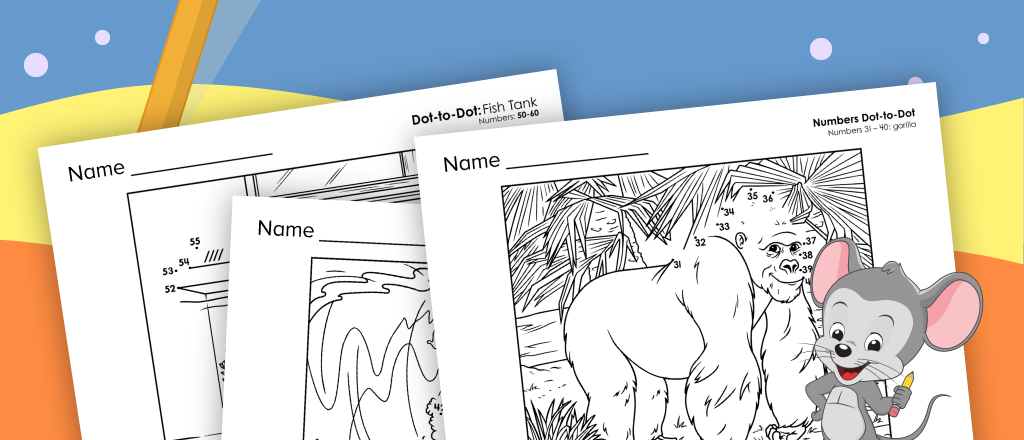 Free printable dot-to-dot worksheets for kids from ABCmouse.com. 