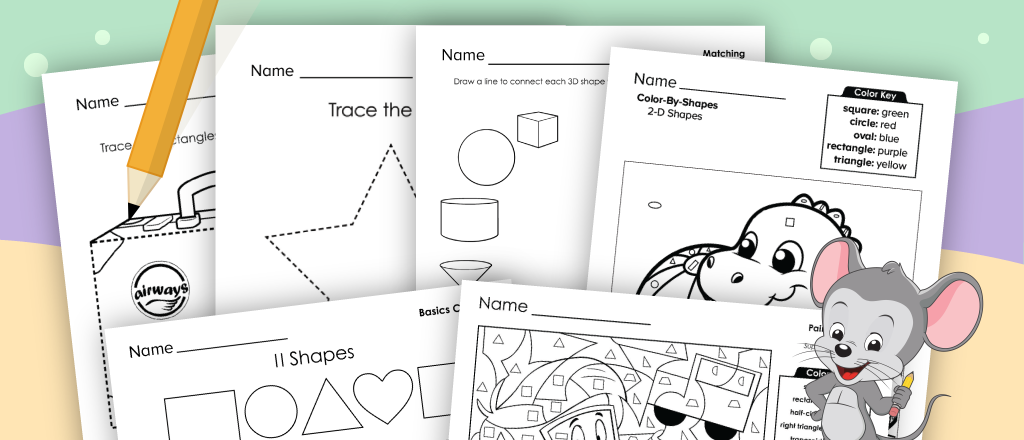 Free printable shape worksheets for kids from ABCmouse.com. 