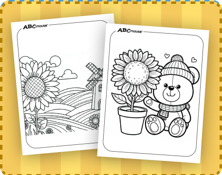Free printable sunflower coloring pages for kids from ABCmouse.com. 