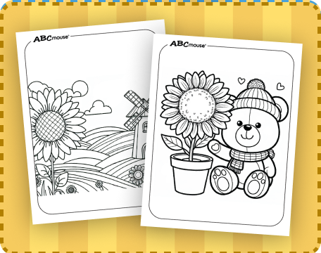 Free printable Sunflower coloring pages for kids from ABCmouse.com. 