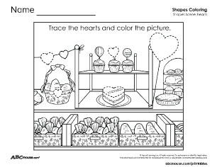 Free printable heart tracing worksheets from ABCmouse.com. 
