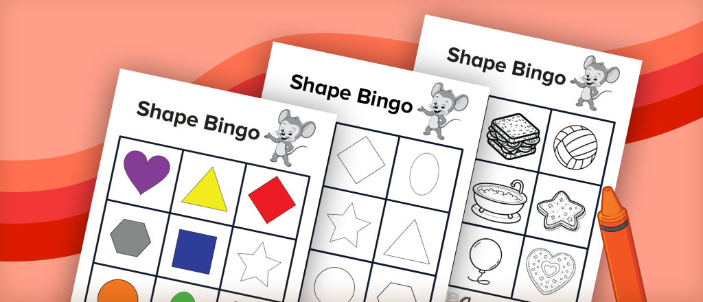 Free printable shape bingo cards from ABCmouse.com. 