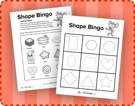 Free printable shape bingo cards from ABCmouse.com. 