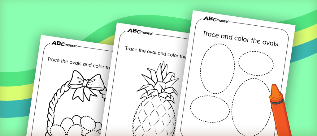 Free printable PDF oval coloring pages from ABCmouse.com. 