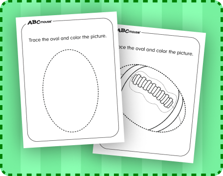 Free printable PDF oval coloring pages from ABCmouse.com. 