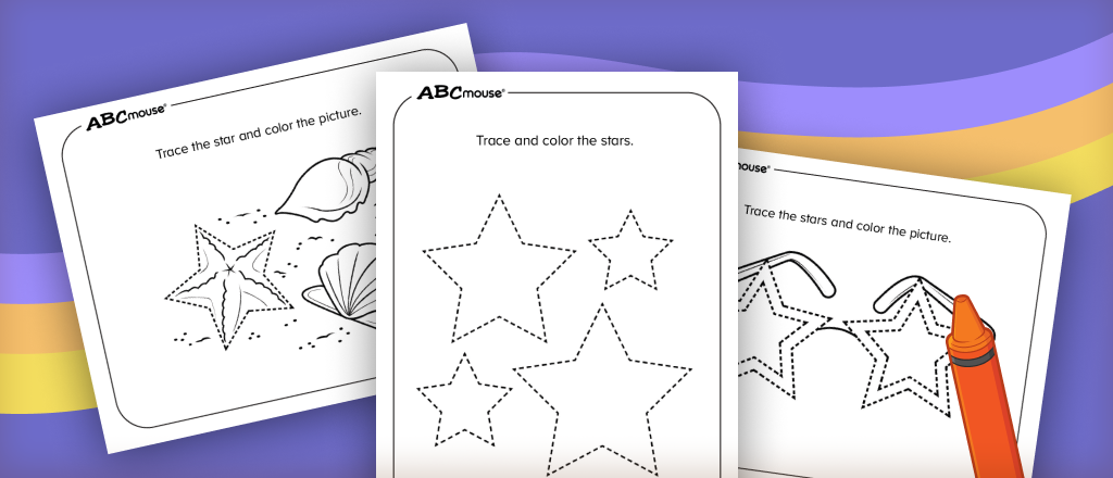 Free printable star pdf coloring pages from ABCmouse.com. 