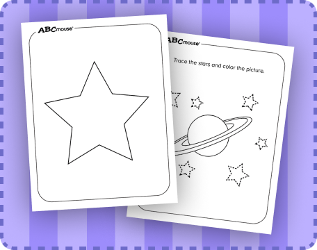 Free printable star coloring pages for kids from ABCmouse.com. 