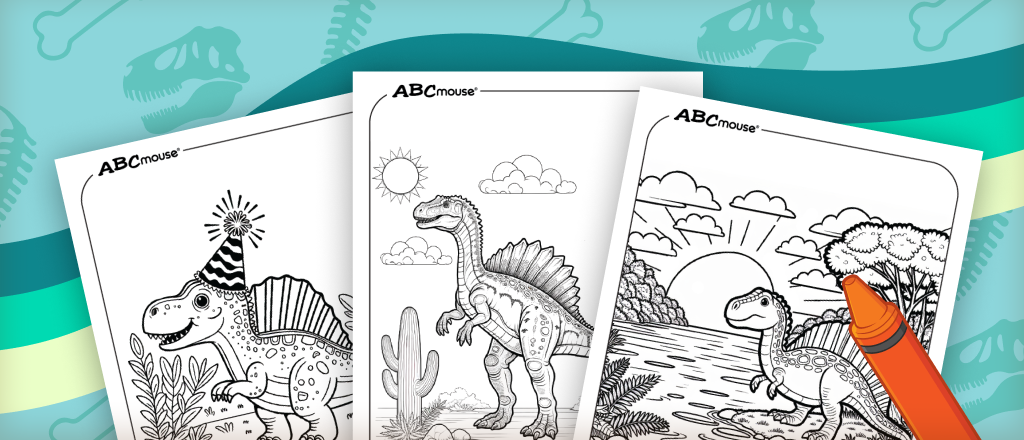 Free printable Spinosaurus coloring pages for kids from ABCmouse.com. 