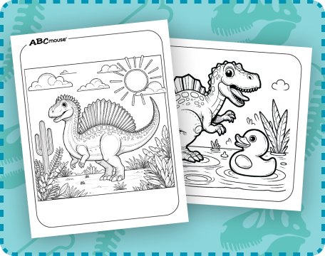 Free printable Spinosaurus coloring pages for kids from ABCmouse.com. 