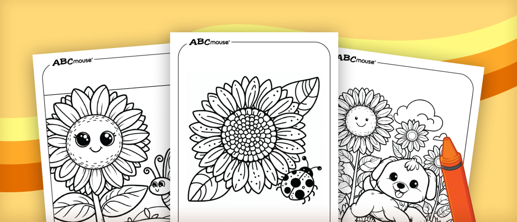 Free printable Sunflower coloring pages for kids from ABCmouse.com. 