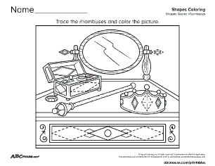 Free printable rhombus tracing worksheets from ABCmouse.com. 