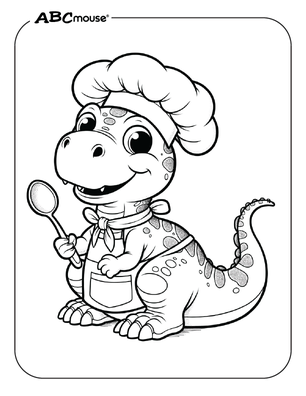 Free printable Tyrannosaurus Rex dinosaur coloring pages for kids from ABCmouse.com. 
