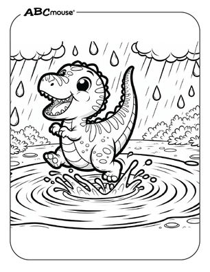 Free printable Tyrannosaurus Rex dinosaur coloring pages for kids from ABCmouse.com. 