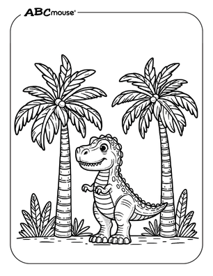 Free printable Tyrannosaurus Rex dinosaur coloring pages for kids from ABCmouse.com. 