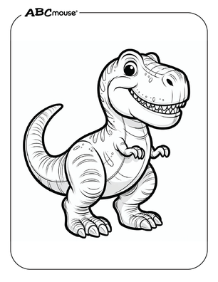 Free printable Tyrannosaurus Rex dinosaur coloring pages for kids from ABCmouse.com. 