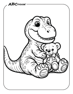 Free printable Tyrannosaurus Rex dinosaur coloring pages for kids from ABCmouse.com. 