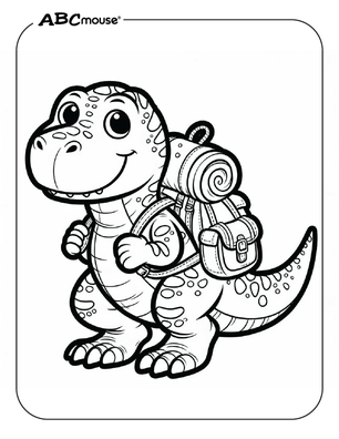 Free printable Tyrannosaurus Rex dinosaur coloring pages for kids from ABCmouse.com. 