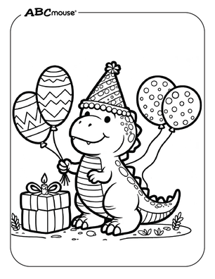 Free printable Tyrannosaurus Rex dinosaur coloring pages for kids from ABCmouse.com. 