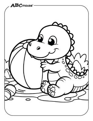 Free printable Tyrannosaurus Rex dinosaur coloring pages for kids from ABCmouse.com. 