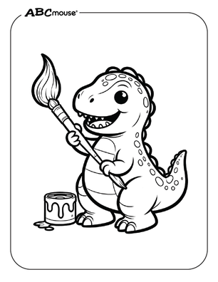 Free printable Tyrannosaurus Rex dinosaur coloring pages for kids from ABCmouse.com. 