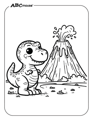 Free printable Tyrannosaurus Rex dinosaur coloring pages for kids from ABCmouse.com. 