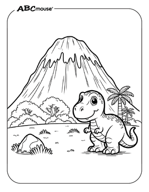 Free printable Tyrannosaurus Rex dinosaur coloring pages for kids from ABCmouse.com. 