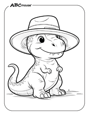 Free printable Tyrannosaurus Rex dinosaur coloring pages for kids from ABCmouse.com. 