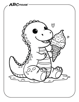 Free printable Tyrannosaurus Rex dinosaur coloring pages for kids from ABCmouse.com. 