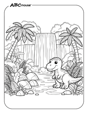 Free printable Tyrannosaurus Rex dinosaur coloring pages for kids from ABCmouse.com. 