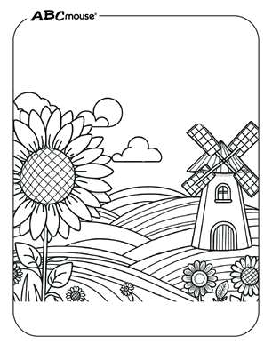 Free printable Sunflower coloring pages for kids from ABCmouse.com. 