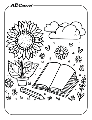 Free printable Sunflower coloring pages for kids from ABCmouse.com. 