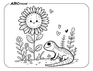 Free printable Sunflower coloring pages for kids from ABCmouse.com. 