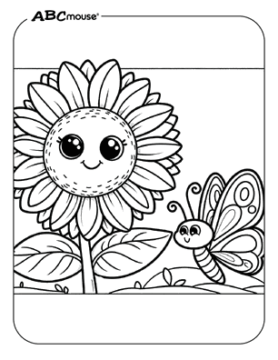 Free printable Sunflower coloring pages for kids from ABCmouse.com. 