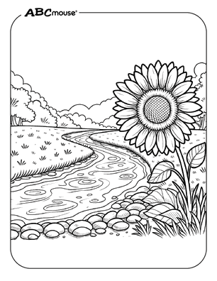 Free printable Sunflower coloring pages for kids from ABCmouse.com. 