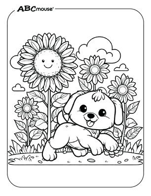 Free printable Sunflower coloring pages for kids from ABCmouse.com. 